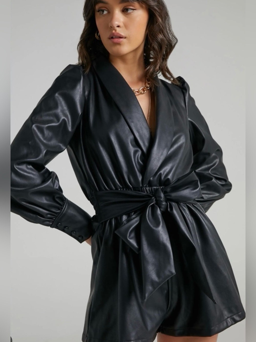 BCBGeneration Faux Leather Romper Size XS (runs large) fits like large S